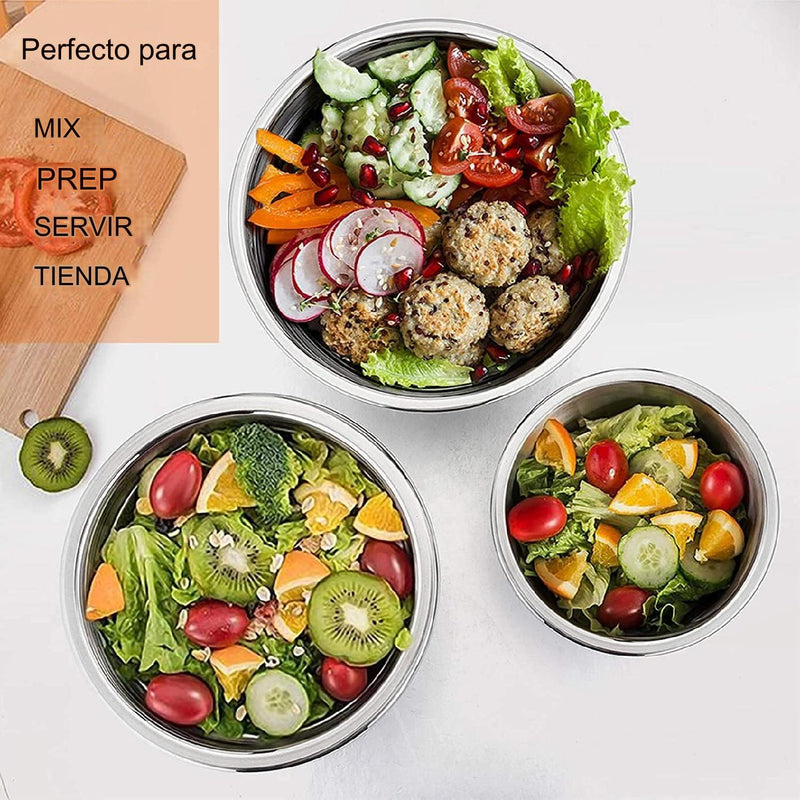 Set Salad Bowl de Acero Inoxidable