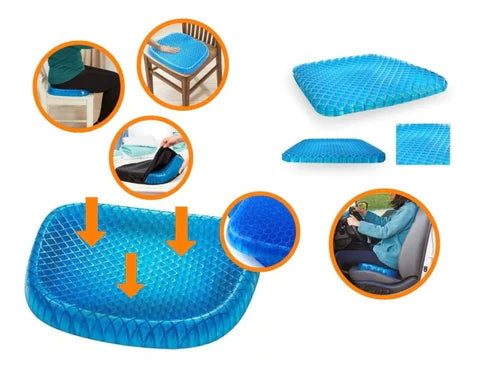 ComfySeat™ Cojín en Gel Ortopédico + Funda